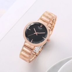 ROLEX ACNOS (GOLDEN/BLACK) PREMIUM WOMEN WRIST WATCH